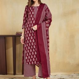 SKYLEE Women Floral Printed Kurta with Palazzo & Dupatta-image-71