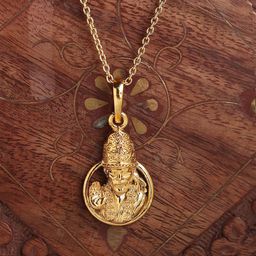AKSHAT SAPPHIRE Kids 925 Sterling Silver Gold-Plated Sai Baba Temple Pendant-22