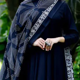 KERI PERRY Round Neck Anarkali Kurta With Trouser And Dupatta image 5