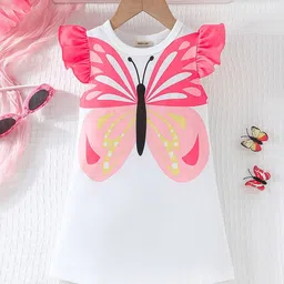 INCLUD Conversational Print Flutter Sleeve A-Line Dress-image-69