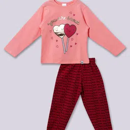 Moms Love Girls Printed T-Shirt With Trousers-image-20