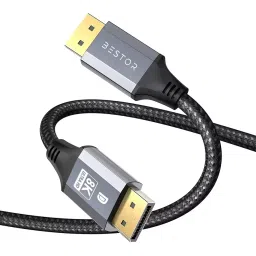 Bestor 1 m Round 8K 60Hz G-Sync HDR10 Display Port Cable Gray 32.4 GBPS, ‎BTS-DP CABLE_1.5M-32