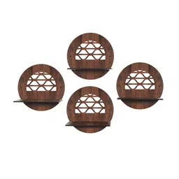 RANDOM Brown Set of 4 MDF Basic Wall Shelves image 5