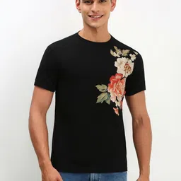 Allen Solly Men Floral Printed Round Neck Cotton Slim Fit T-shirt-picture-47