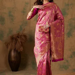 SHADOW & SAINING Woven Design Zari Banarasi Saree-picture-58