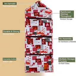 Kuber Industries White & Red 2 Pieces Printed Multi-Utility Organisers image 5