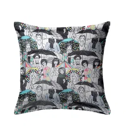 HOUZZCODE Black & White Set of 2 Quirky Square Cushion Covers image 3