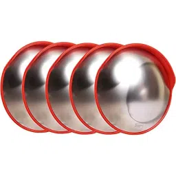 Ladwa Safety Convex Mirror with Adjustable Fixing Bracket for Road Safety Polycarbonate Orange, LSI - Convex24inch - P6 (Pack of 6) image 1