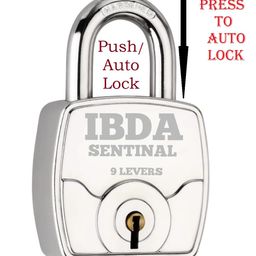 ibda Lock with 20 Keys | Lock with Multiple Keys | Lock and Keys | Push/auto Lock | High Security Steel Body Lock | Lock for Home, Shutter, gate, Door, Channel, Shop, School, Flat, Warehouse, etc. image 3