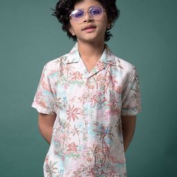 Crimsoune Club Boys Floral Printed Classic Fit Casual Shirt-image-80