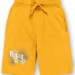 Kiddopanti Who Rules The Troops Printed Knitted Shorts - Mustard Yellow-image-68
