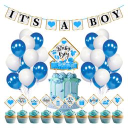 Zyozi Baby Shower Decorations Its a Boy Decoration Blue and White - Pack of 37-image-23