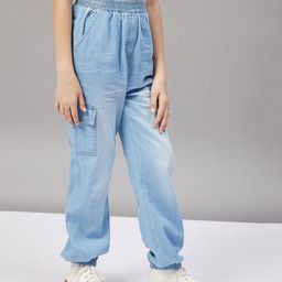 Stylo Bug Solid Cargo Jeans - Blue-image-34