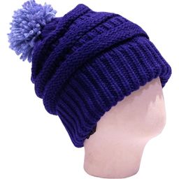 Tipy Tipy Tap Striped Pattern Handmade Pom Pom Detailed Woolen Cap - Blue-picture-11