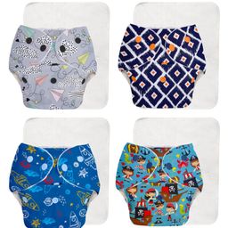 SuperBottoms BASIC Reusable Cloth Diaper for babies 3 Months - 3 Years | Freesize Adjustable, Washable and Reusable Cloth Diaper for babies | Shell with insert | Pack of 4-8