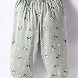 Tango Single Jersey Knit Full Length Lounge Pants with Animal Print - Olive Green-picture-20