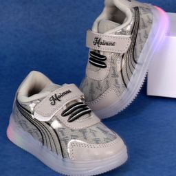 FEETWELL SHOES Abstract Designed LED Shoes-Grey-image-92