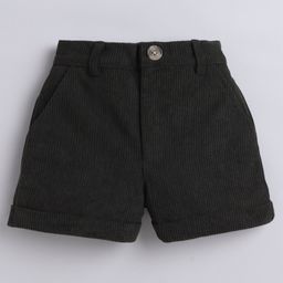 Aww Hunnie Corduroy Ribbed Shorts - Green-image-55
