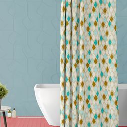 ArtzFolio Off White & Brown Printed Waterproof Shower Curtain-image-54