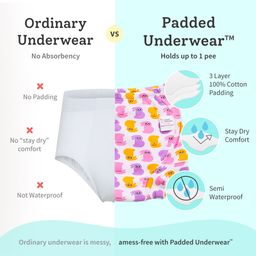 SuperBottoms  Padded Underwear For Growing Babies/Toddlers  With 3 Layers Of Cotton Padding & Super DryFeel Layer Pull-Up For Potty Training & Diaper-Free Time Size:2 Pack of 6 Upgraded Version image 2