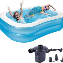 7 Feet Rectangular Inflatable Pool with Electric Pump Swimming Bathtub for Kids-33