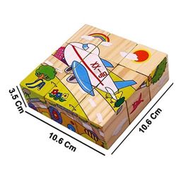 Trinkets & More Vehicle Theme 3D Jigsaw Puzzle Wooden Cube Block 6 Face 9 Pieces with Storage Tray image 3