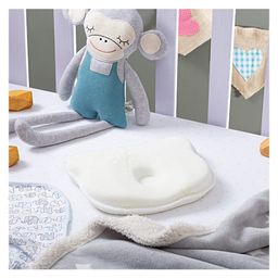 The White Willow Baby's Memory Foam Head Shaping Pillow with Soft Bolster Cushion for Side Support Bolster Size - White image 3
