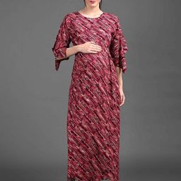GOLDSTROMS Print Slit Sleeve Maternity Kaftan Maxi Dress-image-84