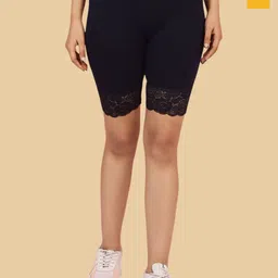 Jinfo Women Pack of 2 Skinny Fit Mid-Rise Cotton Sports Shorts-picture-43