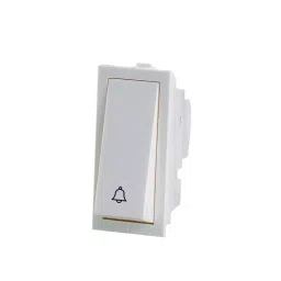 RAPID Stylish Bell Push Switch 1 Module 6 Amp White, R-2003 (Pack of 20)-74