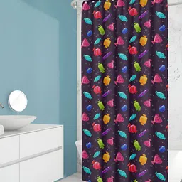 ArtzFolio Blue & Purple Abstract Printed Waterproof Shower Curtain-image-91