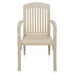 Nilkamal Heritage Plastic High Back Chair, Marble Beige-31