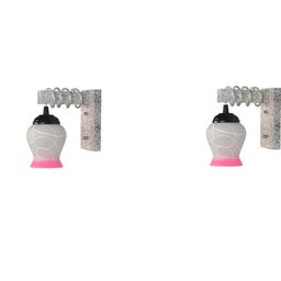 SOMIL Pink Glass Cylinder Printed Wall Lamps-picture-0