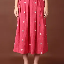 LIMEROAD Embroidered Flared Midi Skirt-image-19