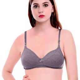 Samvar Grey Cotton Non-Wired Non Padded Minimizer Bra-picture-5