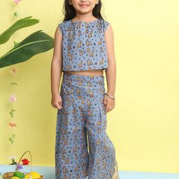 Here&Now X Kinder Kids Girls Animal Printed Pure Cotton Top with Trousers-image-39