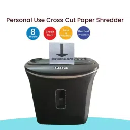 Namibind Crosscut Type Desktop Paper Shredder With 8 Sheets Shredding Capacity, Alfa 8CC image 3