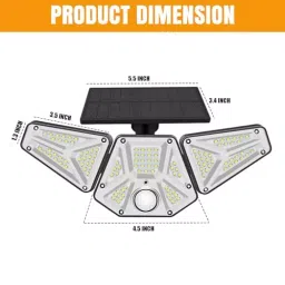GIGAWATTS 113 LEDs Solar Motion Sensor Wall Light 120° Lighting Angle 10 W Remote Control, GW-211 image 2