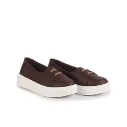 FAUSTO Women Textured Regular Round Toe Lightweight Slip-On Sneakers everyday ease-image-83