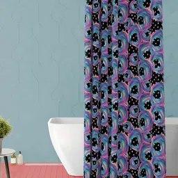 ArtzFolio Black and Blue Abstract Printed Waterproof Shower Curtain-53