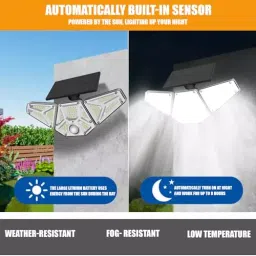 GIGAWATTS 113 LEDs Solar Motion Sensor Wall Light 120° Lighting Angle 10 W Remote Control, GW-211 image 4