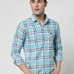 allan peter Men Classic Tartan Checks Opaque Checked Casual Shirt-image-88