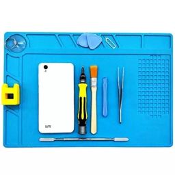 SCHOFIC Heat Insulation Silicone Soldering Mat 32x23 cm (12.7x9 inch) Food Grade Silicone Blue (Pack of 5)-image-7