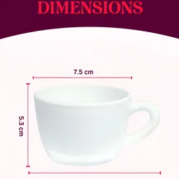 Larah by BOROSIL White & Red 6 Pieces Printed Opalware Glossy Cups - 140 ml Each image 5
