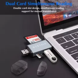 Bestor Portable 3 in 1 with OTG SD Card Reader USB Type C 5000 MBPS, BST_3in1_OTG image 4