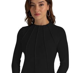 SHOPONBIT Women Ribbed Round Neck Fitted Cotton Top-image-92