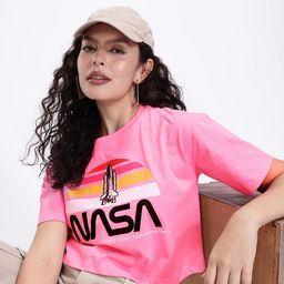 Kook N Keech NASA Printed Drop-Shoulder Sleeves Boxy T-shirt-image-11