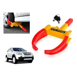 Auto Pearl Adjustable Anti Theft Yellow, Red Wheel Clamp Lock Compatible with Chevrolet Captiva-image-19