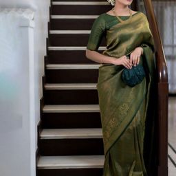 LeeliPeeri Designer Floral Zari Saree-image-60