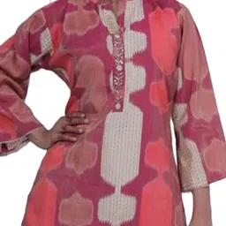 Wavy Collection Abstract Printed Thread Work Pure Silk A-Line Kurta with Trouser image 5